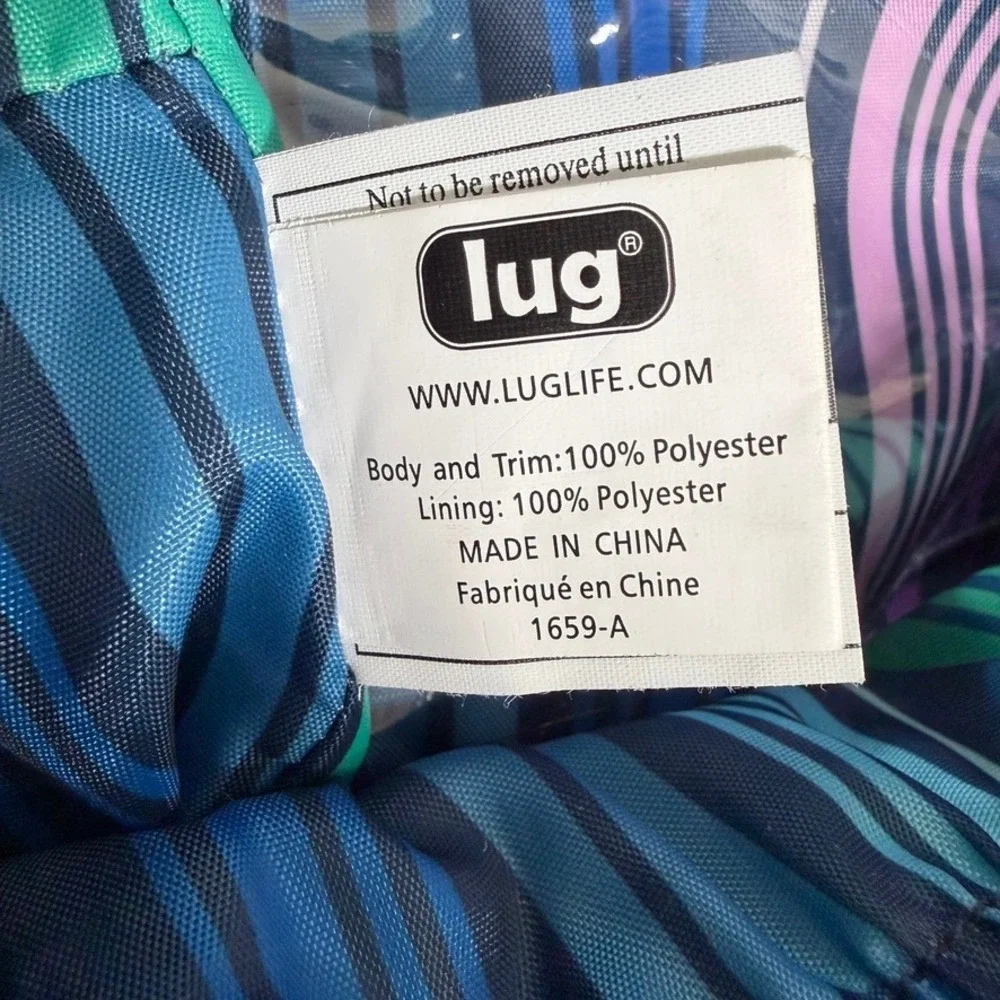Lug Canter Backpack Tote Navy Polka Dot Convertible Travel Bag
